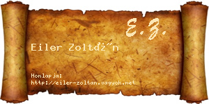 Eiler Zoltán névjegykártya