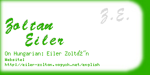 zoltan eiler business card